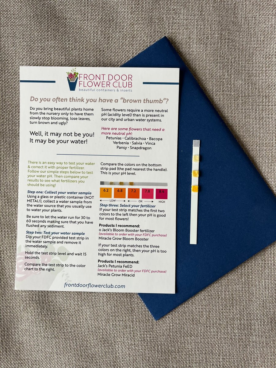 Free Water Test Kit Front Door Flower Club